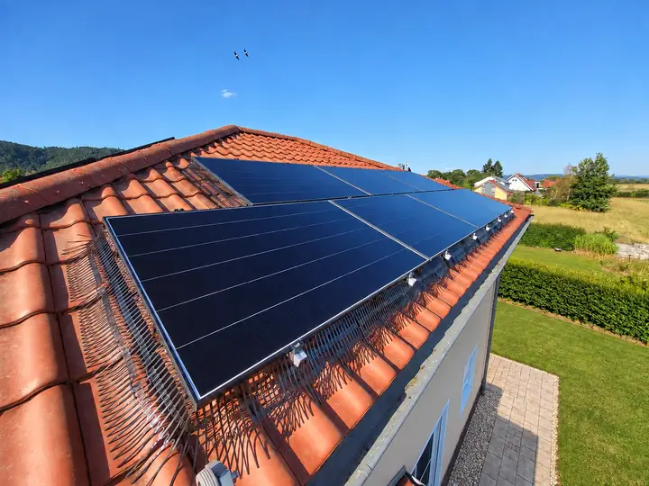 Photovoltaikanlage mit mechanischem Taubenschutz