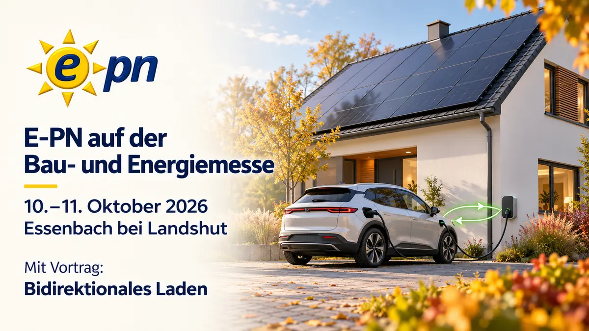 E-PN auf der Bau- und Energiemesse am 10. und 11. Oktober 2026 in Essenbach bei Landshut – mit Vortrag zum bidirektionalen Laden