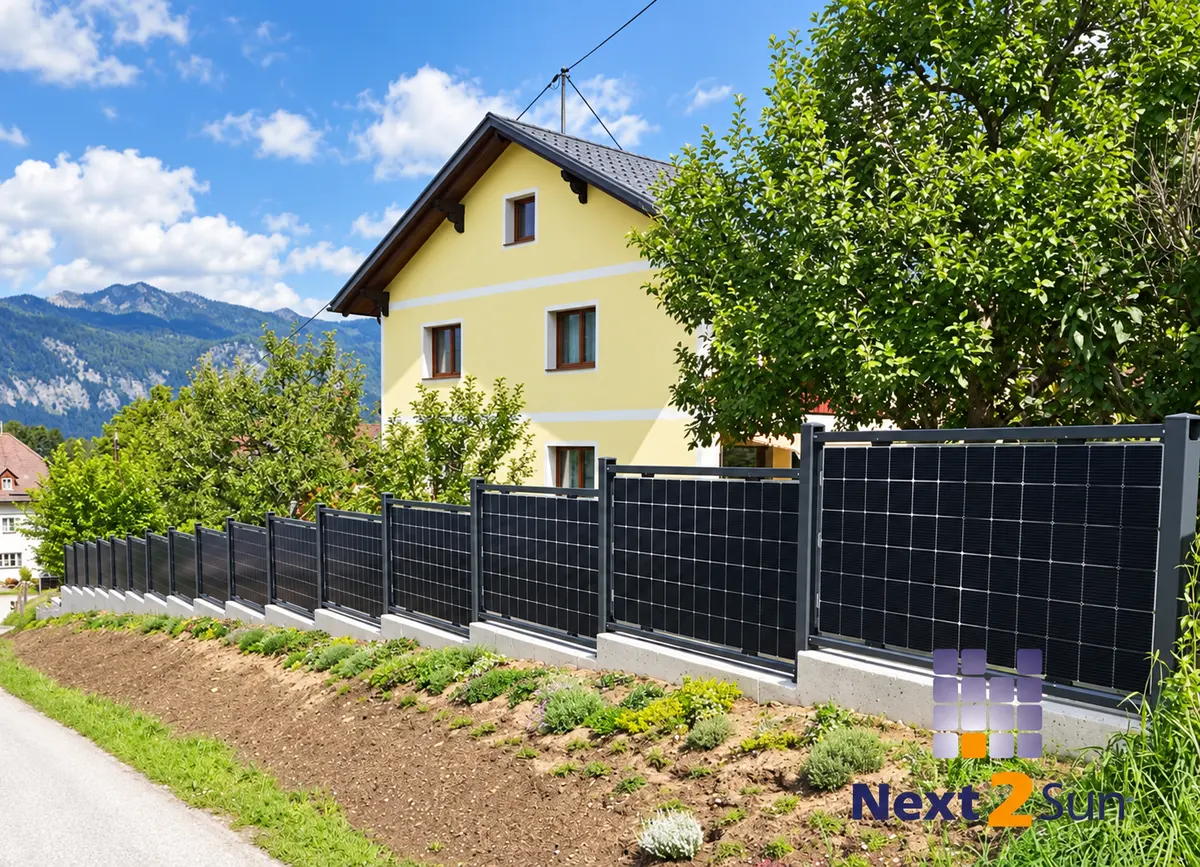 Vertikaler Solarzaun mit bifazialen Photovoltaikmodulen