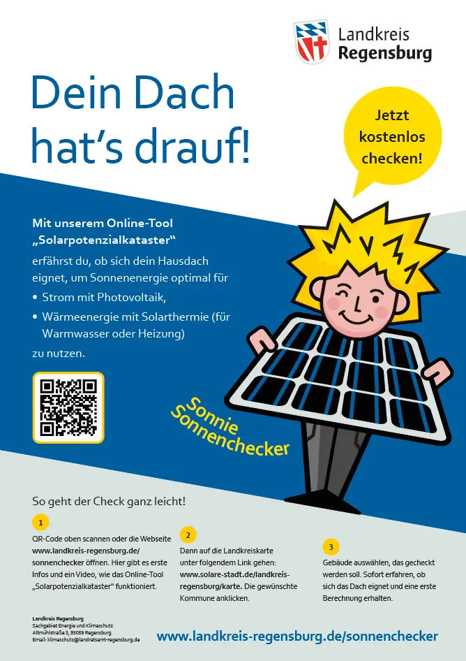 Informationsgrafik des Landkreises Regensburg zum Sonnenchecker